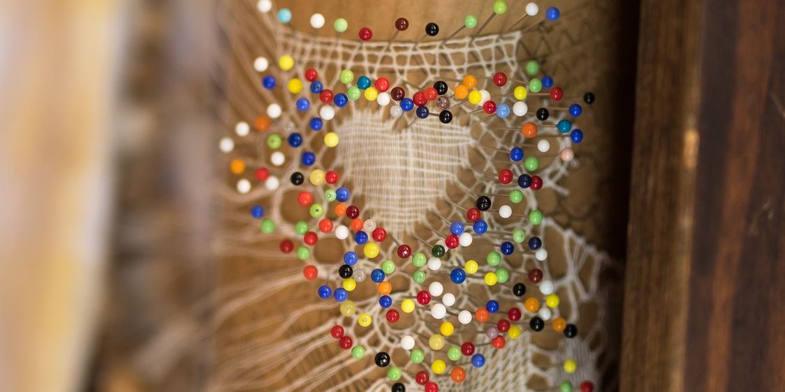Bobbin lace in progress_Craft Market in Seurasaari 2019